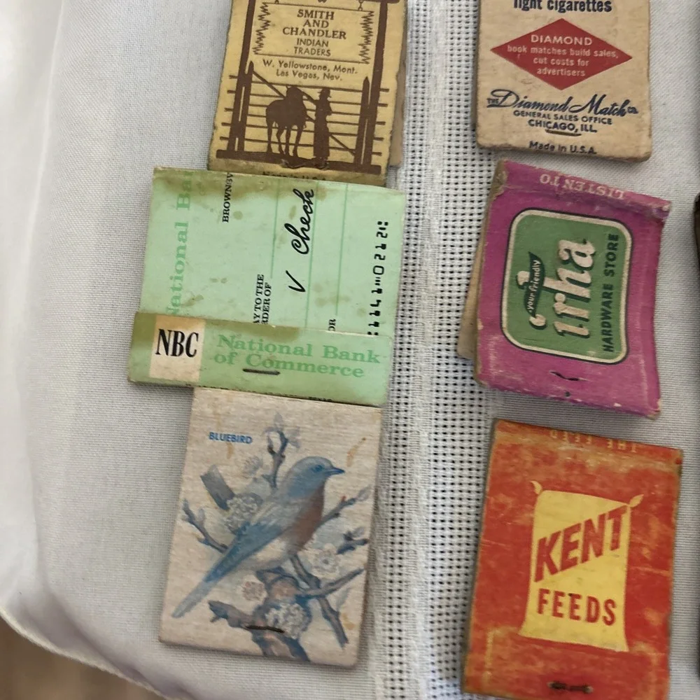 vintage‎ matchbook #34 Blue Star Potato Chips VD Kent Feeds Ford GM